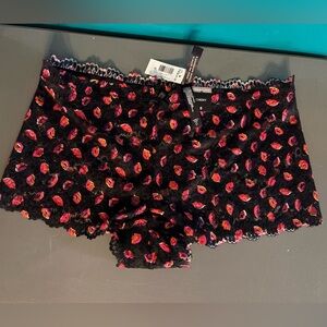 Torrid Black Lace Cheeky Panties with Lip print